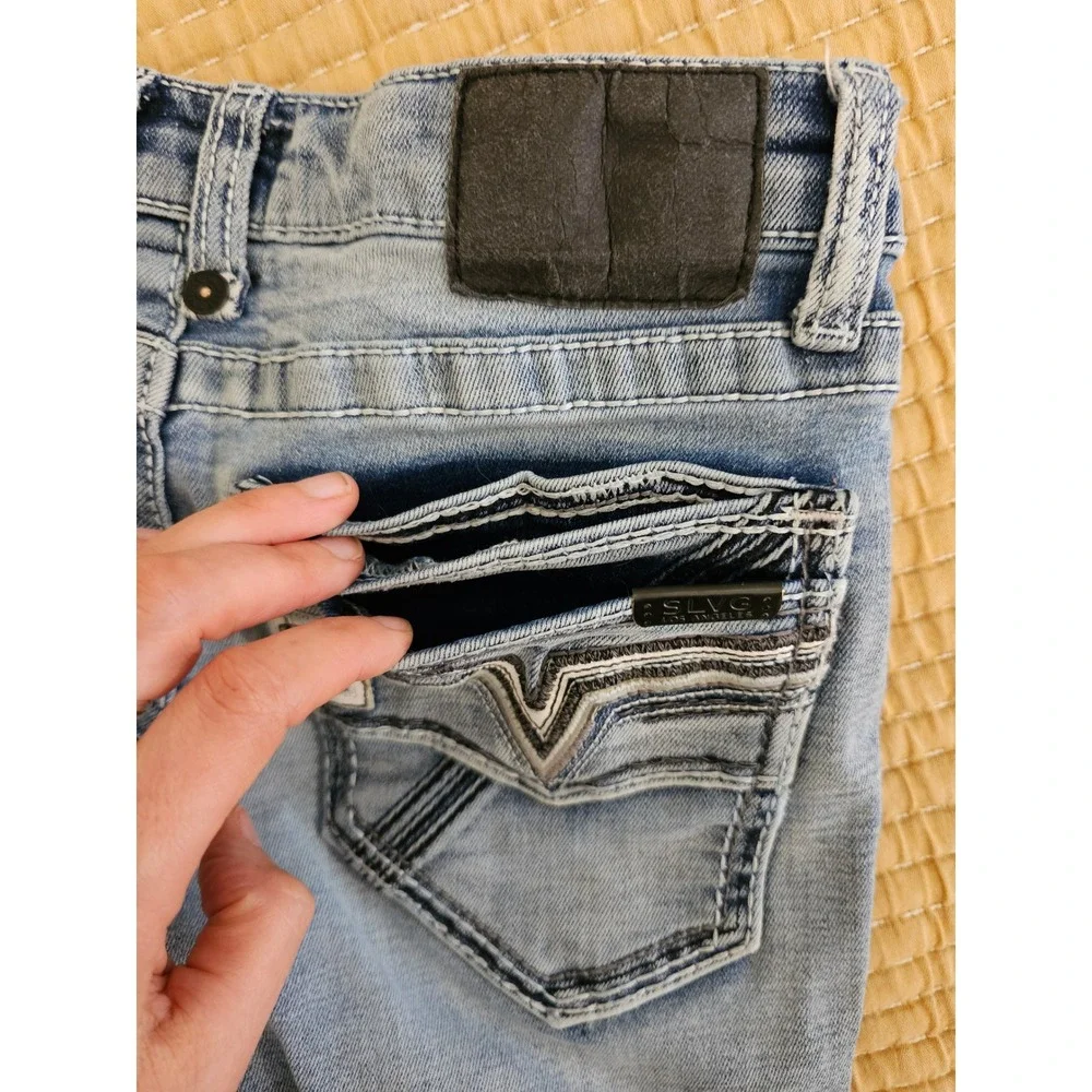 Salvage Supply Co Buckle Boys Mayhem‎ Straight Distressed Jeans Streetwear 16R